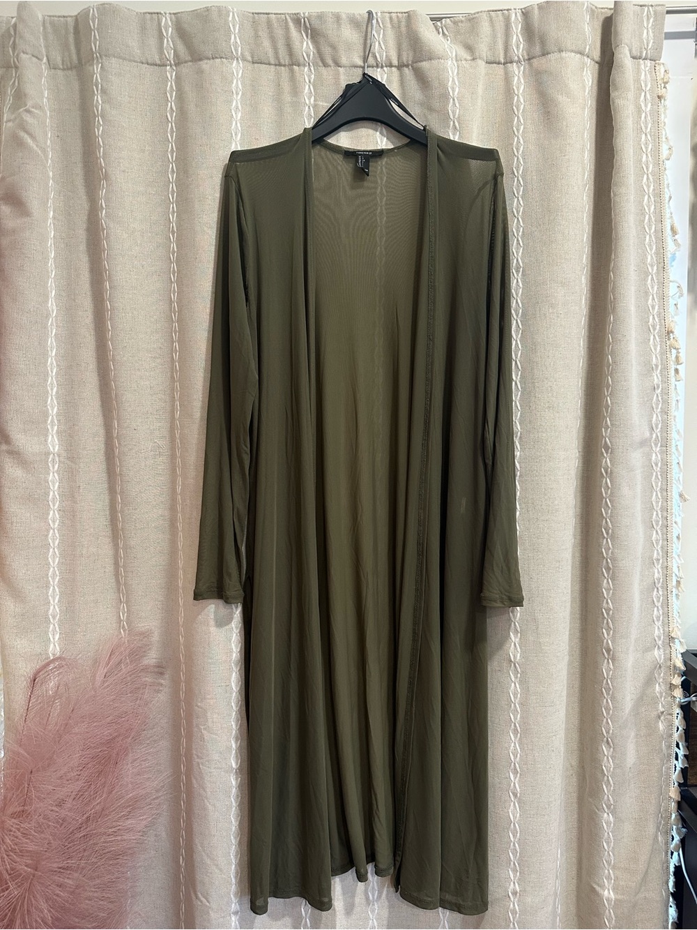 Forever 21 Olive Green Semi-Sheer Top